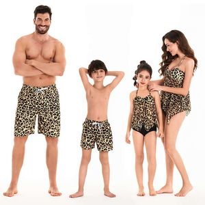 Men's Swimwear Parent child swimsuit family outfit new mother daughter bikini father son beach pants elastic waist family of four swimsuits