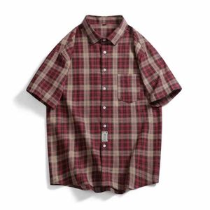 Men's Casual Shirts Plaid Original Mens Shirts Fr Shipping Man Short Slve Shirt Beach Tiki Fashion Clothing Blouses Social T-shirts Hawaiian Y240506