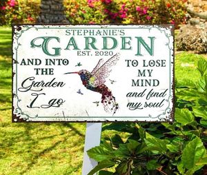 Gartendekorationen 20x30 cm Personalisierte Blumenkunst Finden Sie meine Seelen Custom Classic Metal Sign for Home oder Yard Party Dekoration7952803