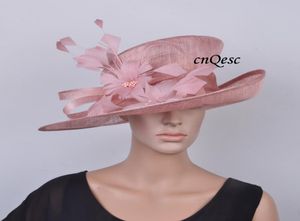 2020 novo rosa rosa sinamay chapéu formal chapéu de senhoras com flor de penas para o kentucky derbywedding3956072