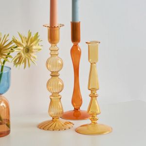 Titulares castiçal de vidro para decoração de mesa de casamento decoração de casas de casa e titulares de vela de vela de vela de decoração de floriddle