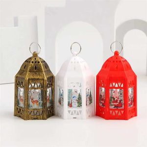 3pcs velas vintage lâmpada portátil de vela de Natal Luzes noturnas de bateria alimentada por lanternas de penduras externas de pendura