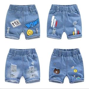 Shorts Boys Jeans and Shorts 2023 New Childrens Clothing Baby Five Point Pants Summer Childrens ShortsL2403
