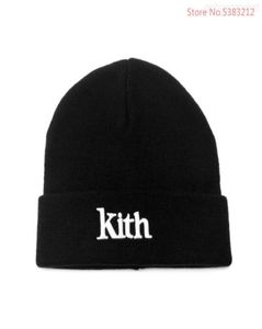 Beanie Kith Serif Autumn Winter Hats For Men Damies Ladies Acryl Mankiet Czapka Czarna Część Knitte Hip Hop Casual Skullie