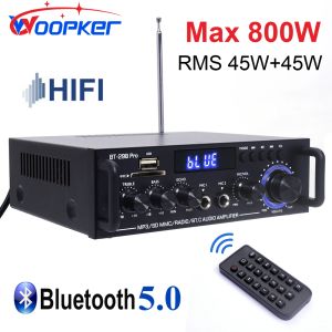 Amplificatore Woopker Power Amplificatore BT298 Pro 2.0 Canale Stereo Bluetooth AMP con remoto Max 800W per Subwoofer per altoparlanti Home Theater