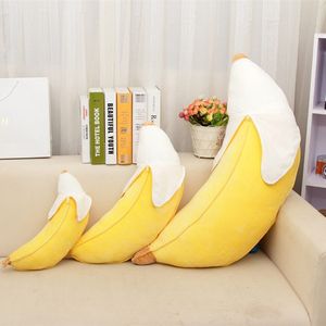 Lång skalning Banana Pillow Cushion Söt plysch Toy Doll Dekorativ kudde för soffa eller bil Creative Home Furning Cushion 247J