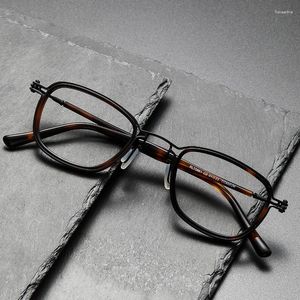 Solglasögonramar RLT5861 Fashion Glasses Retro Square Pure Titanium Optical Recept Eglasses Frame Men and Women 5861 Spectacle