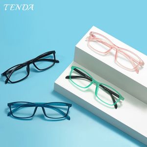 Men Women Rectangular Eyeglasses Plastic TR90 Flexible Full Rim Glasses Frame For Prescription Lenses Myopia Reading 240423