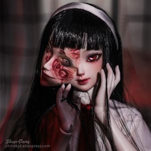 Dolls Mio 2. Tomie Doll Magnet Ghost Face BJD 1/4 Oueneifs Doppelte Emotion verbundenes Mädchen aus dem Nichts Nano Anime Ball Jointed Puppen