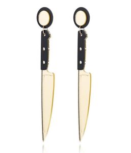 Stud Punk Fashion Knife Earring Cool Hip Hop Acrylic Long Earrings Shape Geometric Ear Studs6066657