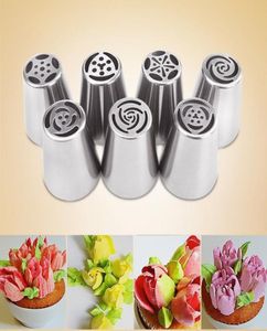 Whole 7Pcsset Russian Tulip Icing Piping Nozzles Cake Decoration Tips 3d printer nozzle Biscuits Sugarcraft Pastry Baking To5459277