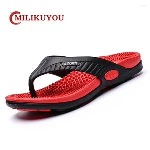 Sandálias 2024 Men chinelos do lado de fora da praia Flip-flop Brand casual Home Indoor Home Sof Sole Eva Non Slip Men's Summer