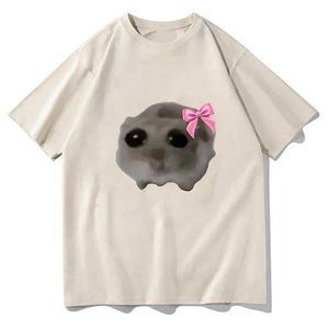 Koszulka damska Sad chomika T-shirt męskie t-shirt Pure Cotton T-shirt Pure Cotton Unisex Fashion T-Shirtl2405
