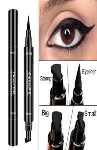 CMAADU Yeni Başlayanlar İçin Çift Kanatlı Eyeliner Açılı Fırça Eyeliners Kalem Makyaj Damgası Göz Astarı Büyük ve Küçük Giymesi Kolay Siyah Gözler4201716