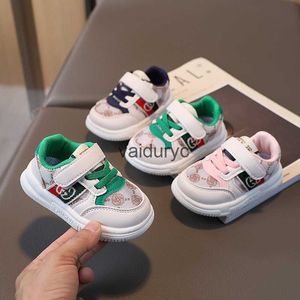 Sneakers 2023 Spring/Summer New Childrens Shoes Sports Girls Breattable Single Mesh Casual Board Boys Baby H240506