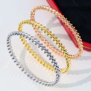 Hot Selling Classic Sterling Sier Rivet Bracelet for Women's Couples Fashion Personality Party Brand Jewelry Gift