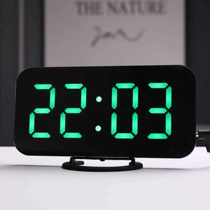 Desk Table Clocks Alarm Clock Digital Electronic Smart LED Snooze Table Time Display Home Decoration 2USB Charger Ports For Iphone Android Desktop