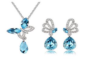 Fashion Jewelry Sets Women Bridal Silver PlateWedding Necklace Earrings Sets4241391