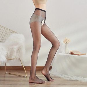 Women Socks Black Silk Stockings Women's Spring And Autumn Ultra-Thin Anti-Hook Mercerized Leg Artifact Sexy Summer Fishnet