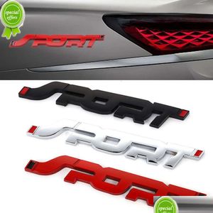 Altri accessori interni Nuovi styling 3D Chrome Metal Styling Sport Sport Letter Emblem Badge Decal Decal Droplese Delivery Dhjus Dhjus