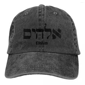 Boll Caps Pure Color Dad Hats Elohim i hebreiska och engelska kvinnors hatt Sun Visor Baseball Jesus toppade mössa