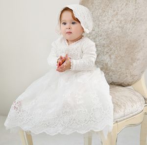 Baby girls christening gown dresses newborn kids wedding baptism clothes baby Lace embroidery 1st birthday princess dress Z7970