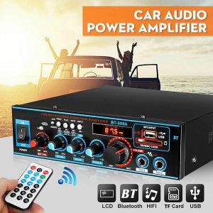 Amplificador 12V 220V 800W Bluetooth 5.0 amplificador para alto -falantes 2,0 canal de áudio de áudio Power amp Bass Hifi Music Player Aux FM TF com remoto