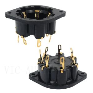 Förstärkare 10st P8A 8PINS BAKELITE TUBE SOCKET TUSAU8 för AD1 EL1 EL3 EL5 AZ4 P8A AZ1 AZ11 AZ12 EL AZ VACUUM TUBIFIER Audio DIY DIY