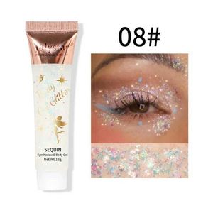 J8vj Body Glitter Pailletten Eye Glitter Nail Hair Body Face Glitter Gel Art Flash -Pailletten Festival Stufe Glitzer flüssiger Lidschatten Dekoration D240503