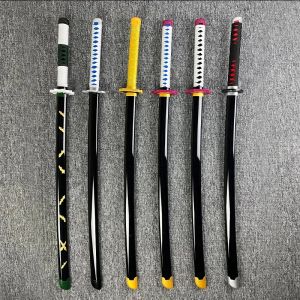 Toptan 104cm şeytan katil Katana Kamado Pinball Yumuşak Bambu Kılıç Anime Rol Oynamak Ahşap Model Çocuk Hediyesi Ninja Blade Katana Dekorasyon