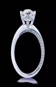1ct серебряный годовщина свадьбы стерлингов Moissanite Diamond Ring Band Band Fine Jewelry Women Рождество 2020 Gift4753579