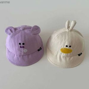 Kaps hattar björn mönster barns basebollhatt koreansk justerbar tecknad baby hatt solsken fiskare hatt pojkar och flickor wx
