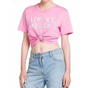 24 Designers T-shirts Fashion T Shirts Women blouses Casual Chest Letter Shirt White cotton short sleeve tide brand ladies Tops Tees streetwear ladies top crop tank XL