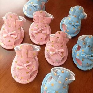 1 Set 4pcs Pet Shoes Product Products Sandals في RedPinkBlue Dog Shoes 240428