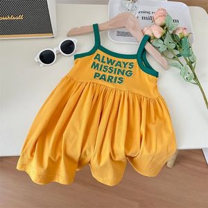 Girls Casual Dresses Letter Spelest SheltS Kids Per 1-7 anni abiti da ragazza per bambini abiti estivi 240428