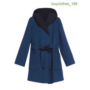 Women's Wool Coat Designer Coat MaxMaras Womens New Pure Wool Hooded Coat In Two Tones