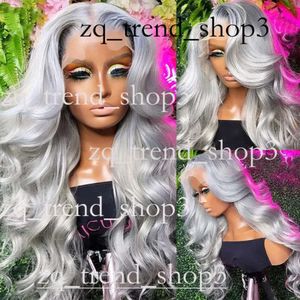 40 tum 13x4 Body Wave Spets Front Human Hair Wigs 250% Brasiliansk vattenvåg spets frontala peruk för kvinnor blondin/röd/grå syntetisk peruk cosplay 719