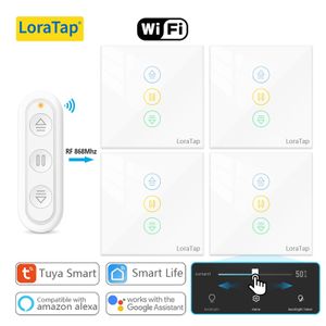 LoraTap Roller Shutter blinds Curtain Switch for Windows Motor Tuya Smart Life App Remote Control Percentage Google Home Alexa 240426