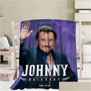 بطانيات وصول جوني Hallyday 3D طباعة ناعمة بطانية رمي على المنزل/الأريكة/الفراش المحمولة ADT السفر إيه إسقاط تسليم المنزل dhdmv