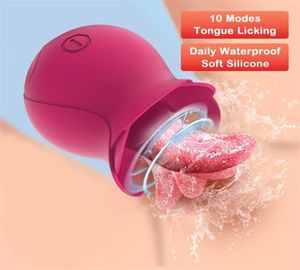 Rose Sucking Tongue Licking Vibrators Clit Nipple Sucker for Women Clitoris Stimulator Oral Pussy Sex Toys Product 2112171291102