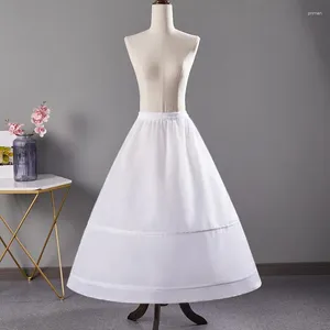 Skirts White Underskirt For Women 2 Hoop A-line Skirt Lining Fabric Bottom Tutu Petticoat Clothing 2024