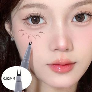 Eyeliner Waterproof Double Forked Tip Lower Eyelash Pen Makeup Ultrathin 2 Fork Tip Liquid Eyeliner Natural Eye Brow Lower Lash Pencil