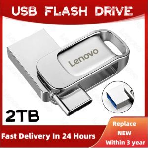 Adapter Lenovo Flash Drives 2TB Usb 3.0 Mini High Speed Metal Pendrive 1TB 512GB Stick Portable Drive Waterproof Memoria Storage U Disk