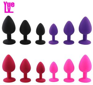 Yuelv 3PSCLOT SML UNISEX Silikonowy Anal Butt Plug Dildo Splated Insert Anal Trener Anal Trener dla dorosłych zabawki Produkty dla WO6067890