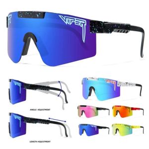 2024 Sport Eyewear Cycling UV400 Outdoor -Gläser Doppelbein Fahrradfahrrad Sonnenbrille Weitansicht MTB -Brille UV400 mit Gehäuse