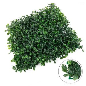 Decorative Flowers 25 25cm Artificial Plant Walls Foliage Hedge Grass Mat Greenery Panels Fence Home Decor Fake Plants Garden Simulated Lawn