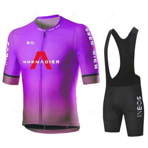 Ineos Cycling Jersey Set dla mężczyzn MTB Suit Racing Rower Rower Rower Wear Summer 240506