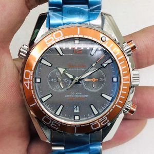 Designer Watch Reloj Watches AAA Automatisk mekanisk klocka Oujia Haima Five Needle Orange Grey hela automatisk mekanisk klocka