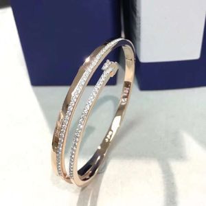 Pulseira de jóias swarovskis designer feminino de qualidade original de luxo bangle dupla anel dupla camada pulvelet fêmea fêmea fêmea fêmea fêmea fêmea fêmea feminina