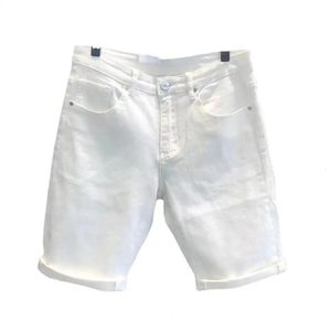 Casual Short Trousers Retro Zipper Summer Pure Color Knee Length Shorts Denim Slim 240423